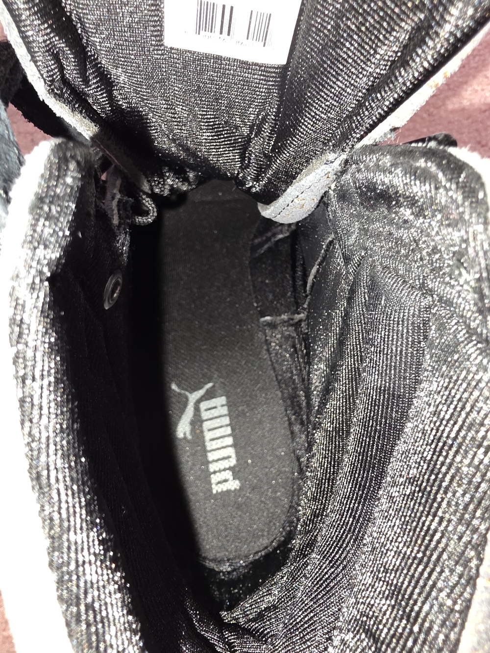 PUMA Sky High-Top Metallic Black & Gold Women's Sneakers - Picture 7 of 16